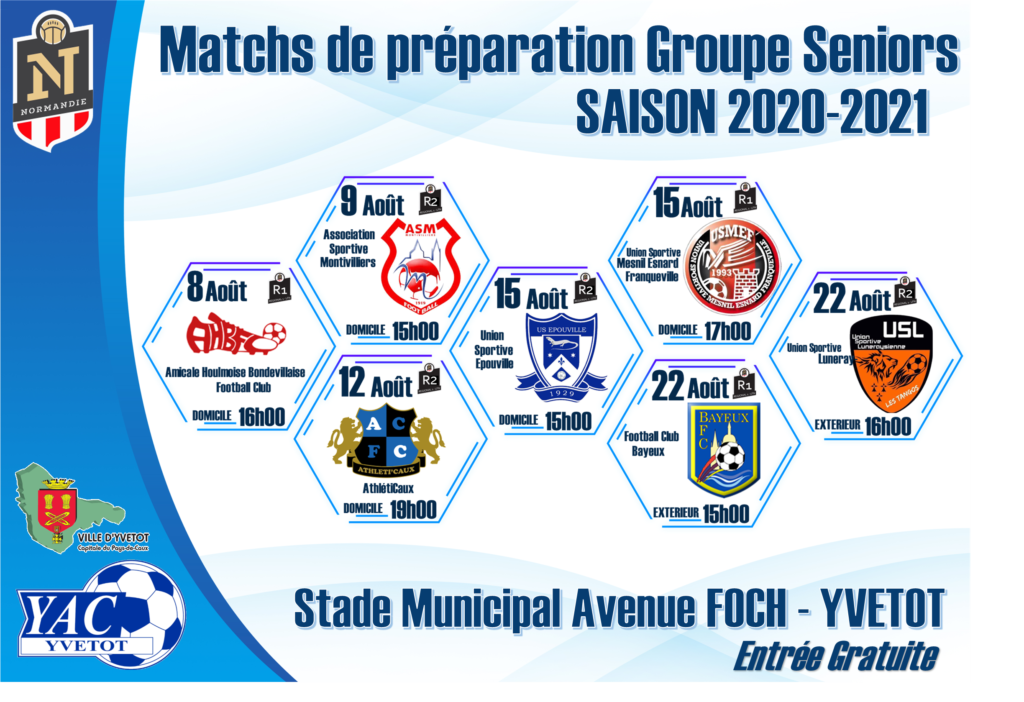 MATCHS DE PRÉPARATION SENIORS / SAISON 2020-2021