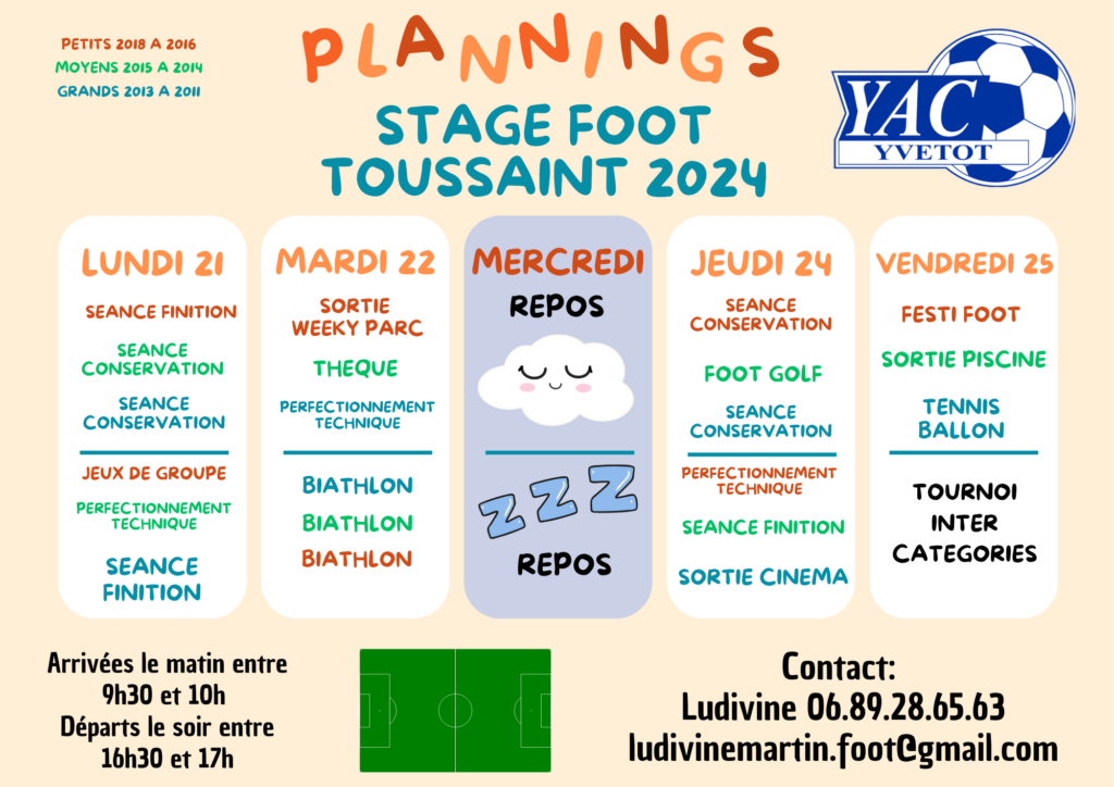 PLANNING STAGE FOOT TOUSSAINT 2024