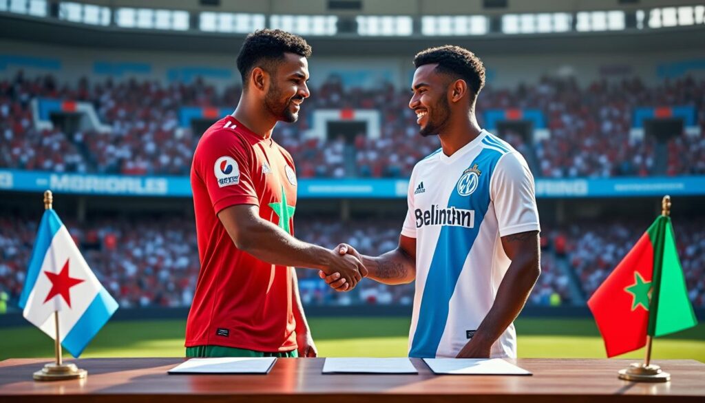 découvrez le transfert officiel d'un joueur international marocain qui rejoint l'olympique de marseille, un ajout majeur pour renforcer l'équipe cette saison.